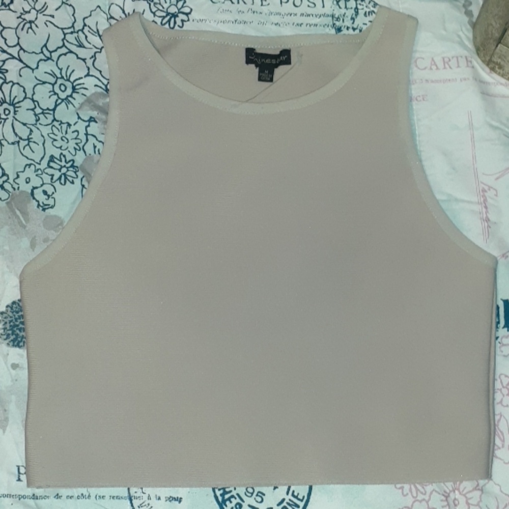 ShinestarTop sleeveless tan